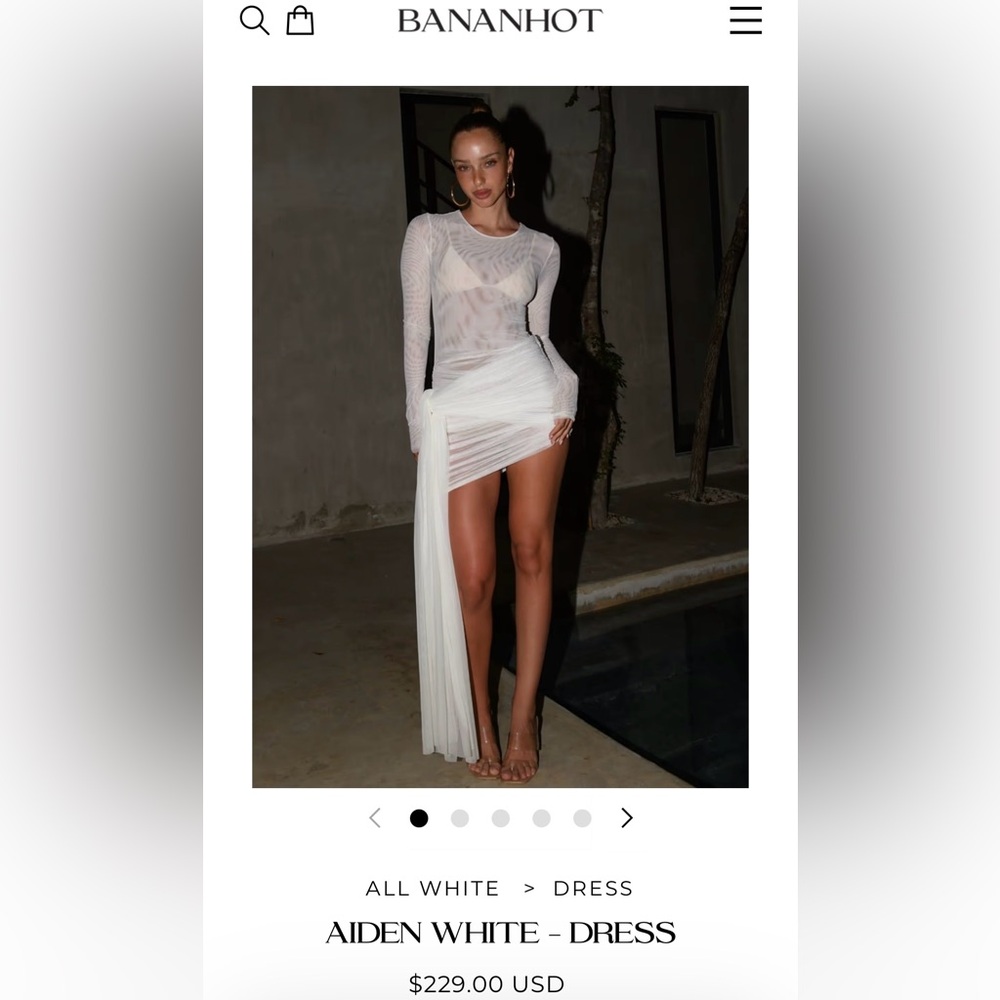Bananhot White Mesh Dress